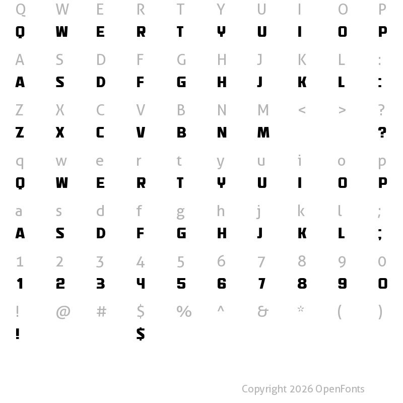 Character Map of Mangonel Regular