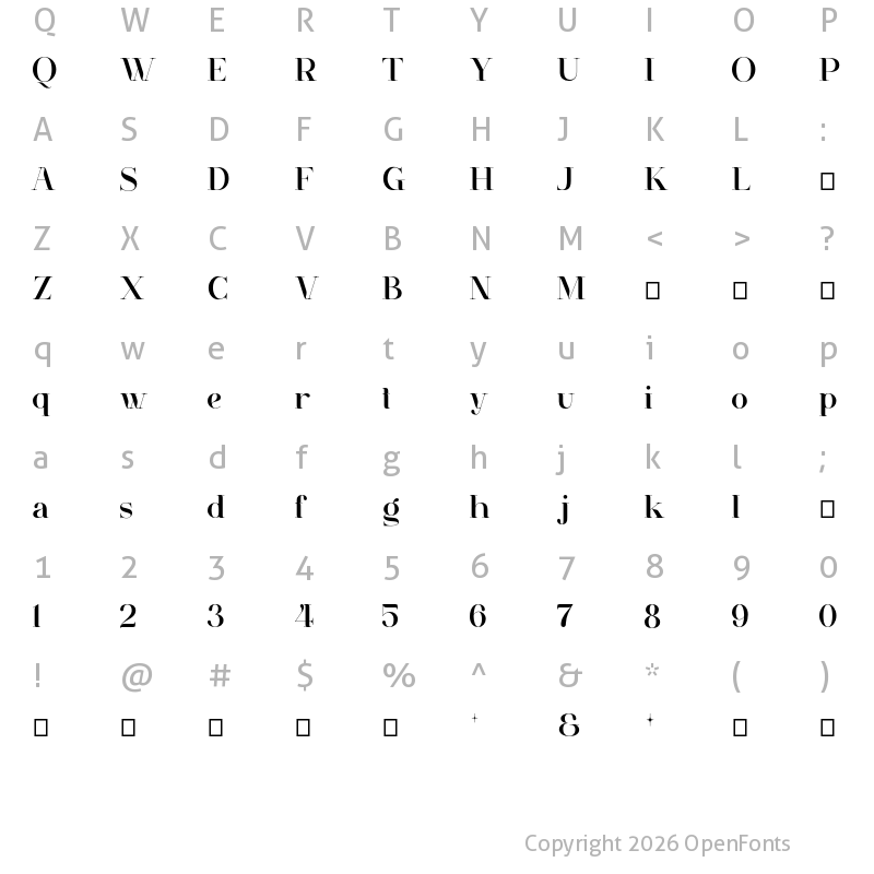 Character Map of Mangsi Regular