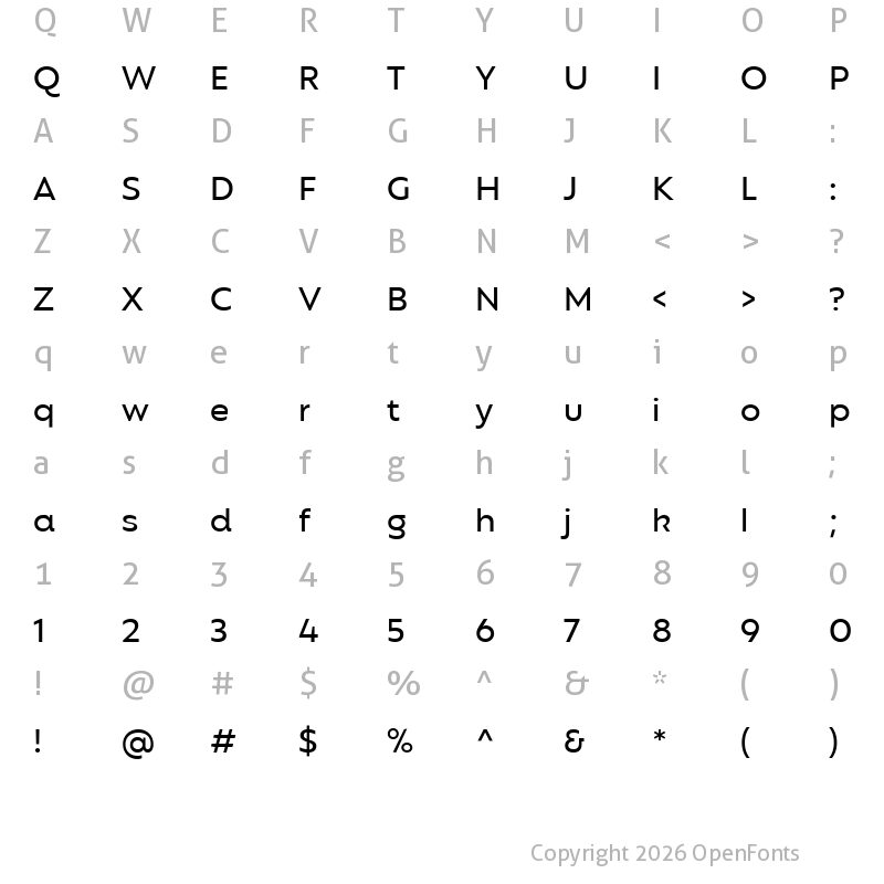 Character Map of Mangueira Medium