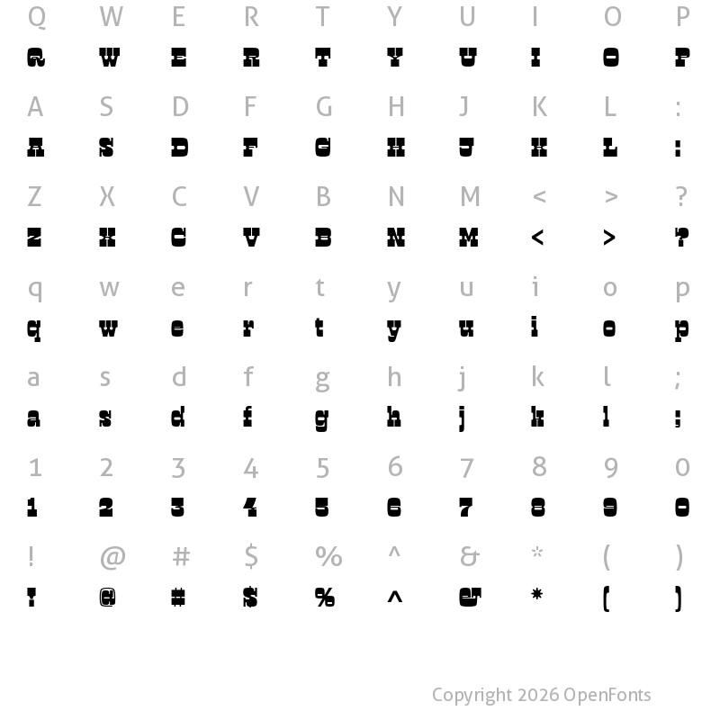 Character Map of Manicotti Regular
