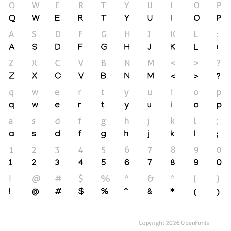 Character Map of Manjari Bold