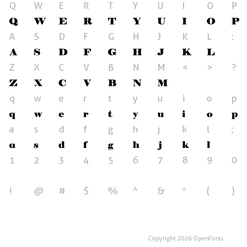Character Map of Manuell Regular