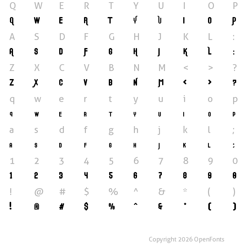 Character Map of Manuk Regular