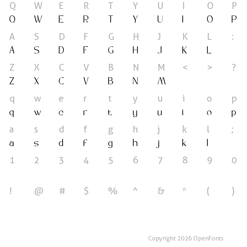 Character Map of Maove Regular