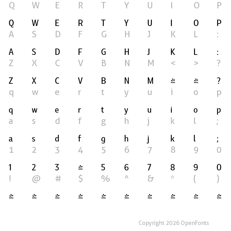 Character Map of Marble Display Medium