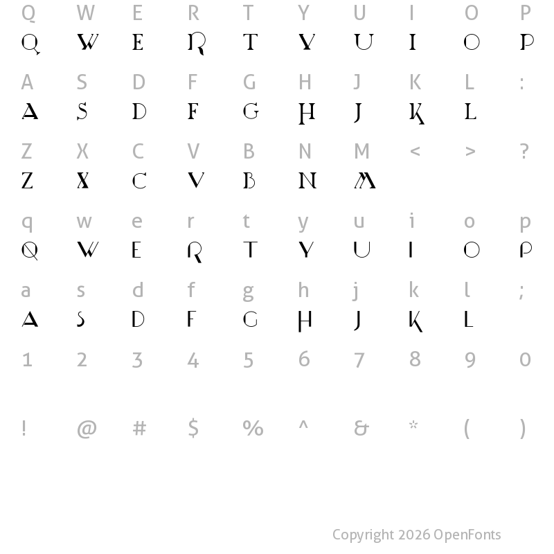 Character Map of Marchesa Regular