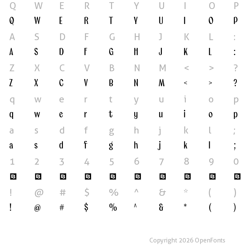 Character Map of Marcione Trial Semi Bold