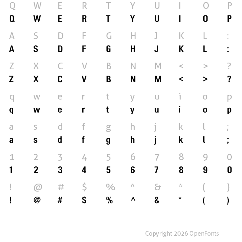 Character Map of Marengos Regular