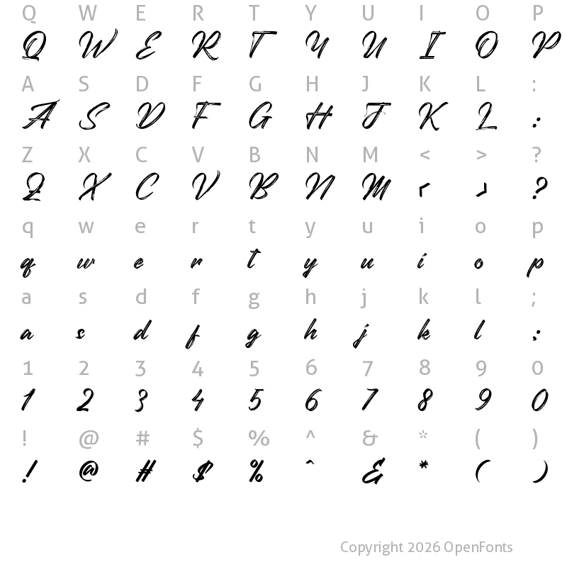 Character Map of Margarete Regular