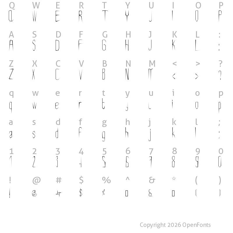 Character Map of maria Regular