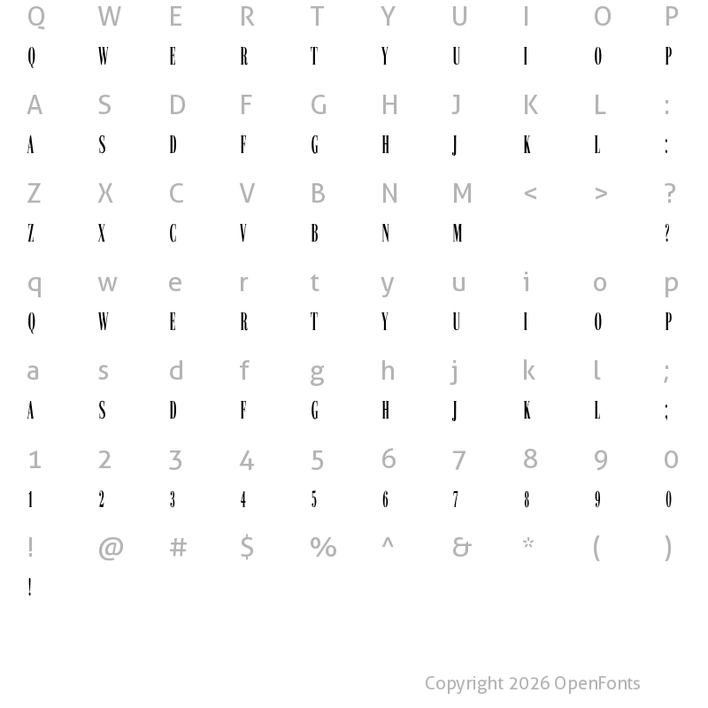 Character Map of Marija Regular