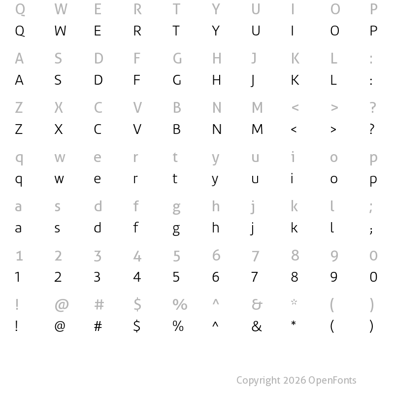 Character Map of Marine Light