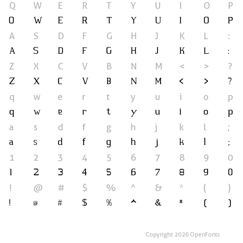 Character Map of MARINHA Regular