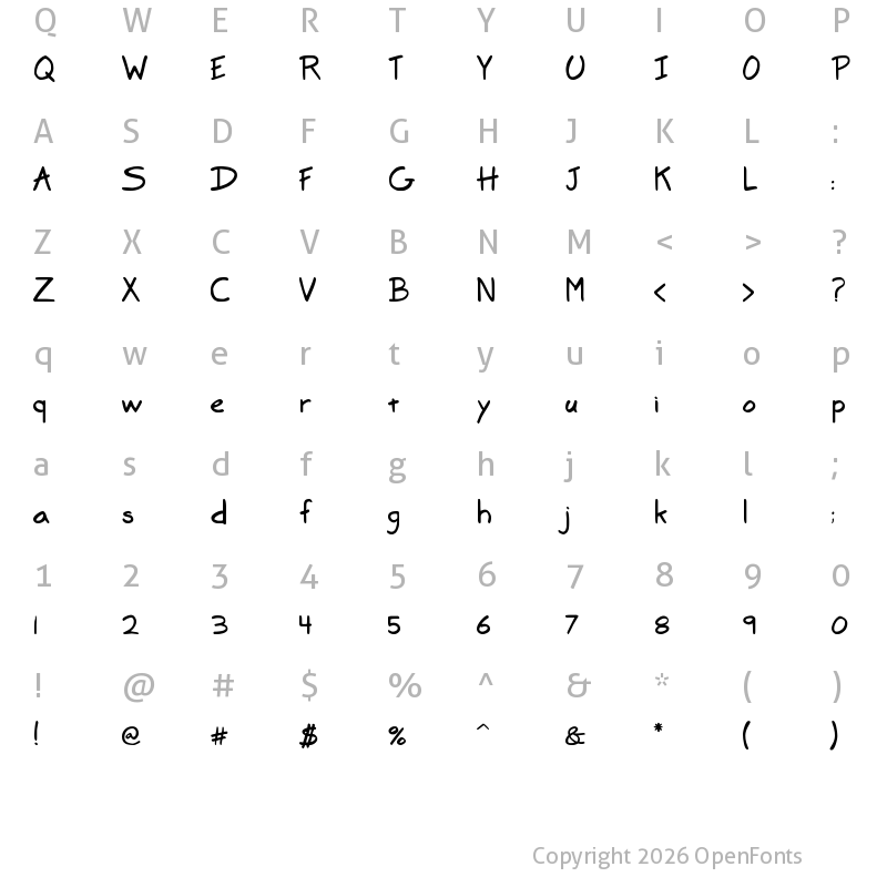 Character Map of Marker SD Regular