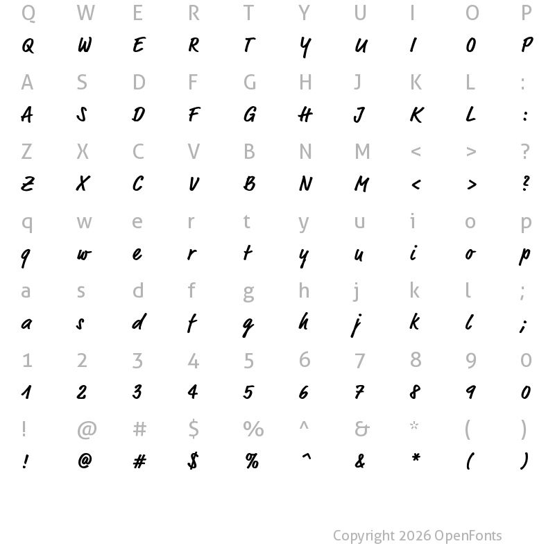 Character Map of Market Pro Bold