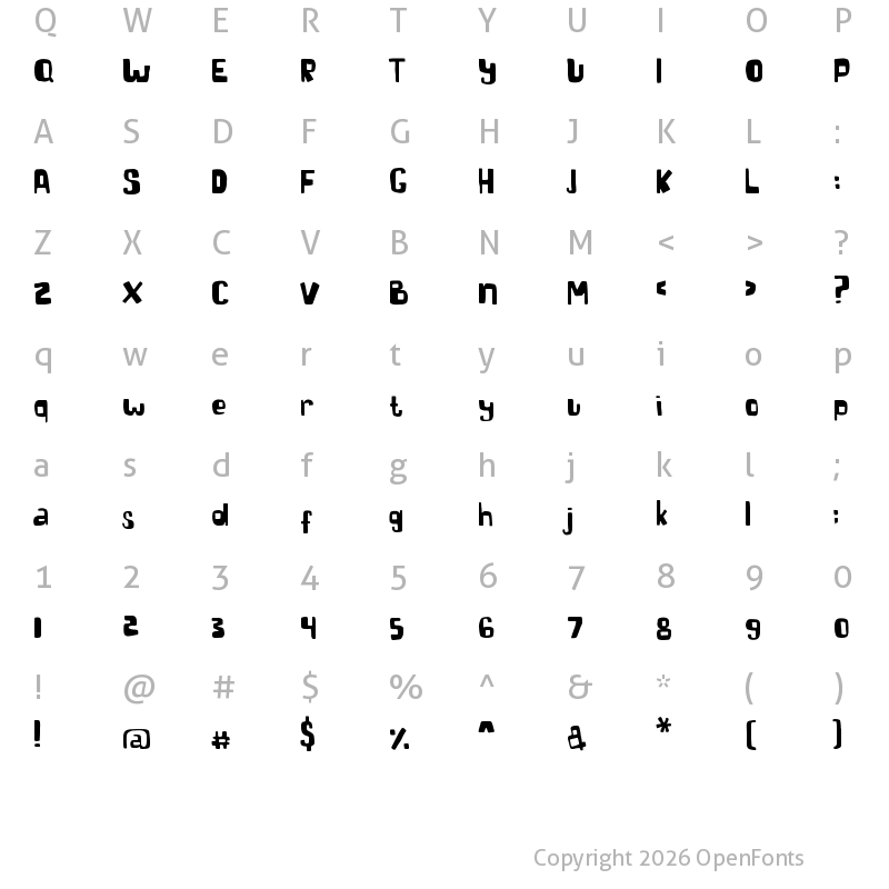 Character Map of Markisa Regular