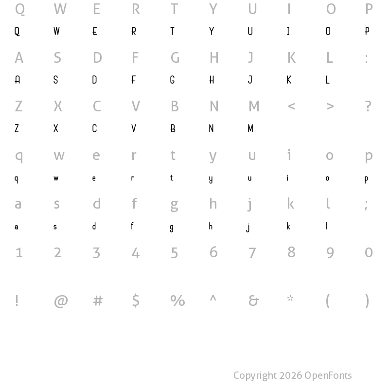 Character Map of Marko Demo Regular