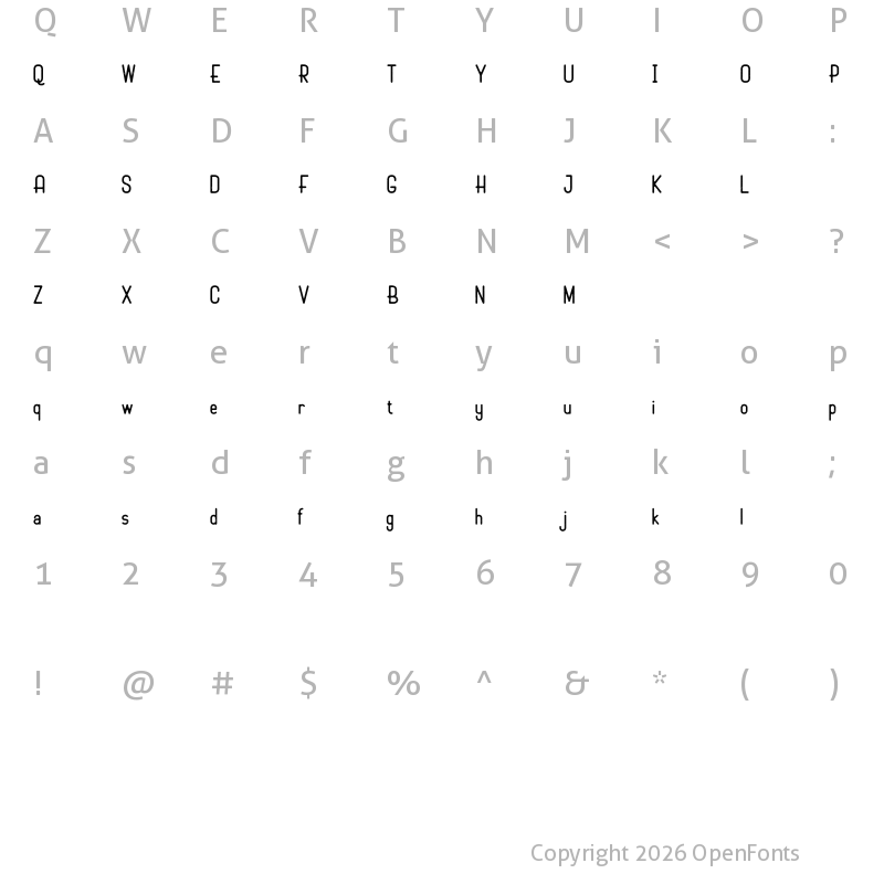Character Map of Marko Rough Demo Regular