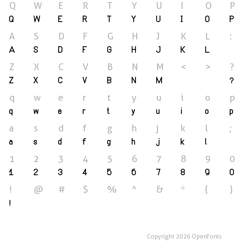 Character Map of MARKSMAN normal