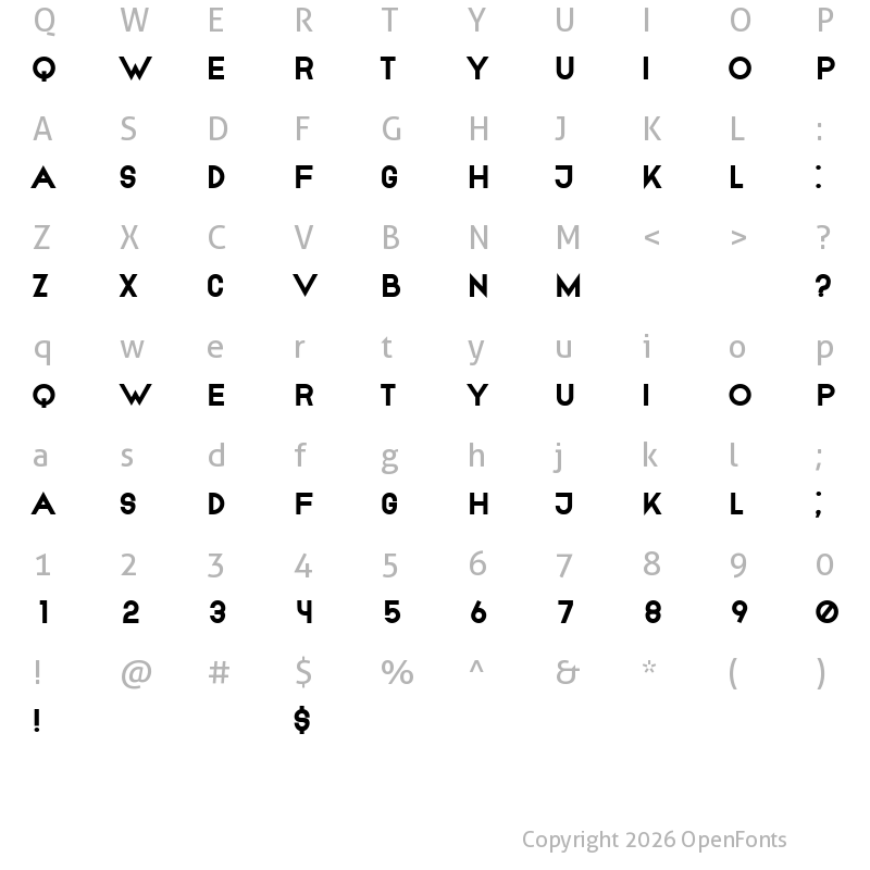 Character Map of Marksman Regular