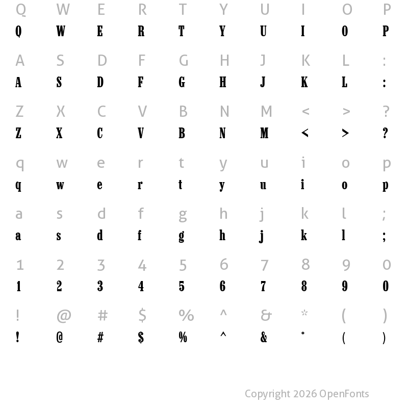 Character Map of Marlboro Regular