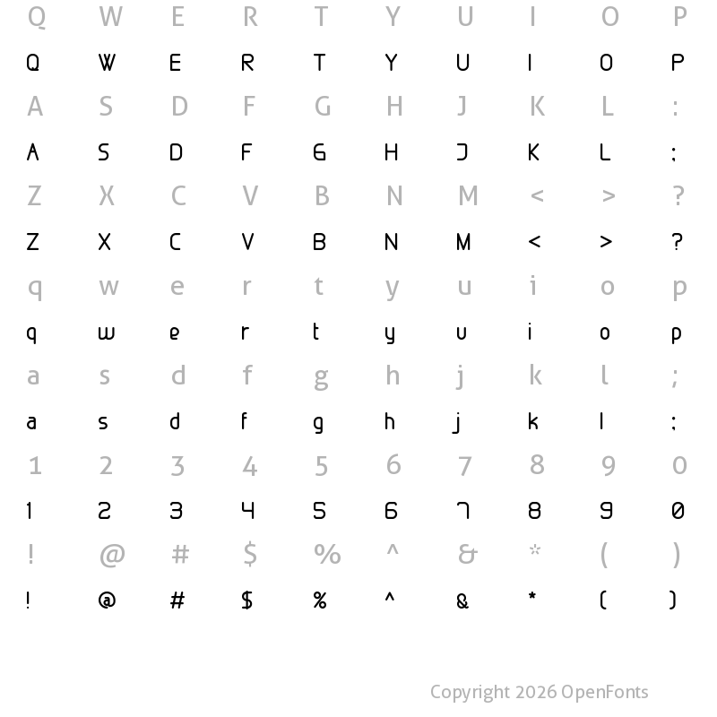 Character Map of Marlone Regular
