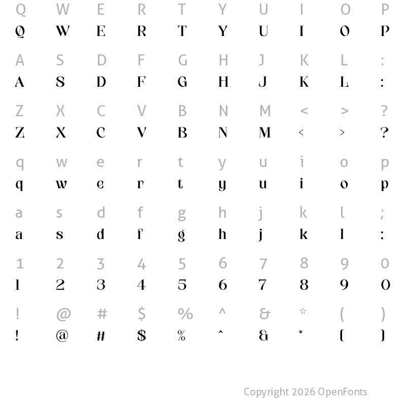 Character Map of Marlos Regular