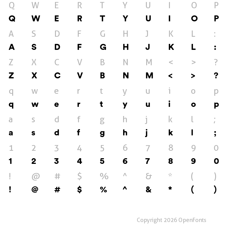 Character Map of Marmelat Black