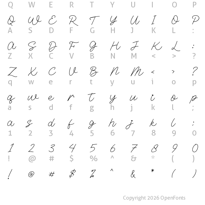 Character Map of Marnilla Signature Regular