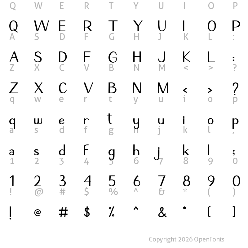 Character Map of Marqana Regular