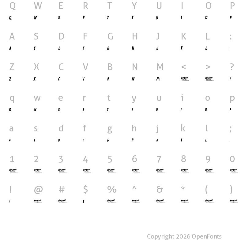 Character Map of Mars Attacks Regular