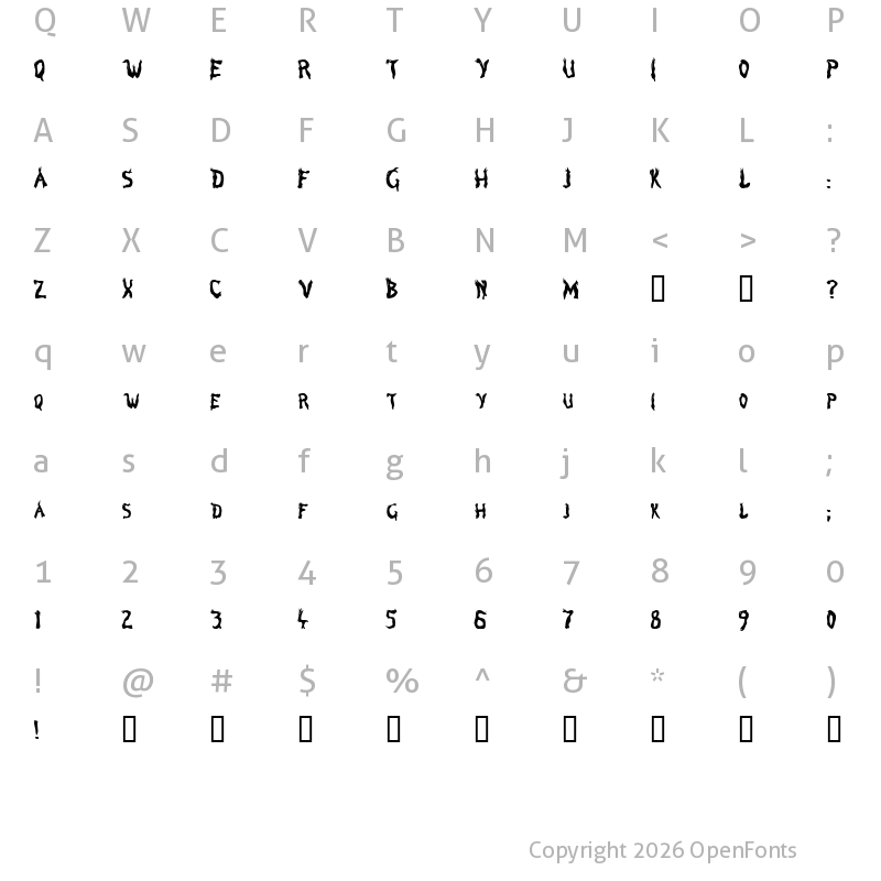 Character Map of Marsh Gas Regular