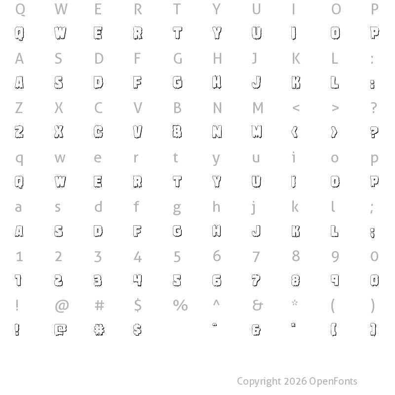 Character Map of Marsh Thing 3D Regular