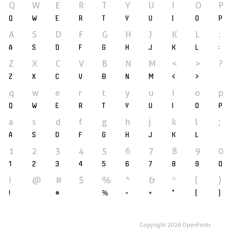 Character Map of Marsmonster Demo Normal