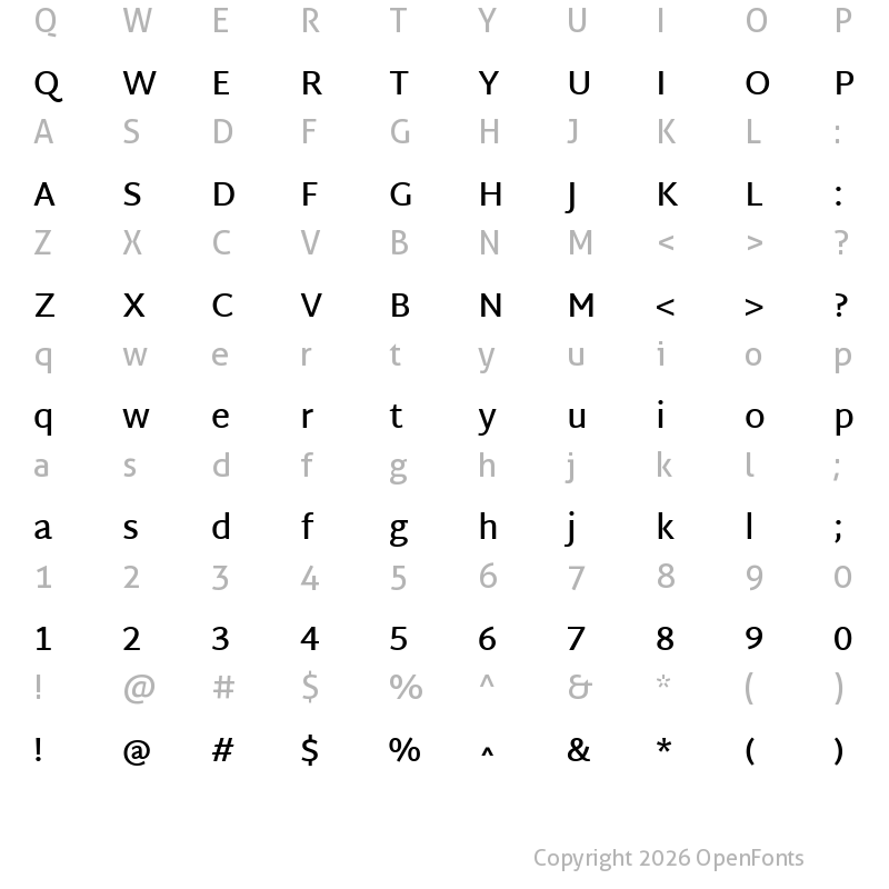 Character Map of Martel Sans SemiBold