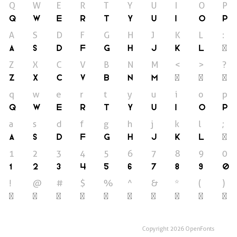 Character Map of Marvin Regular