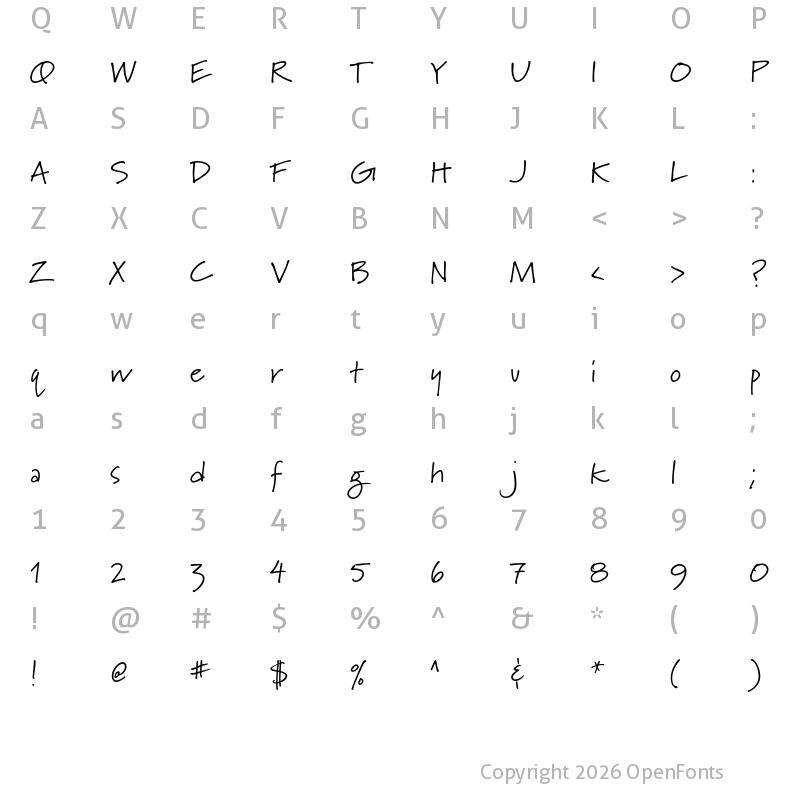 Character Map of Marydale Regular