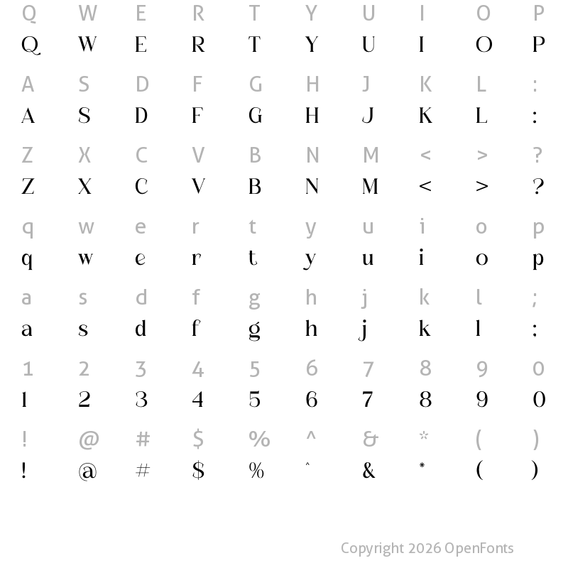 Character Map of MASLITE Regular