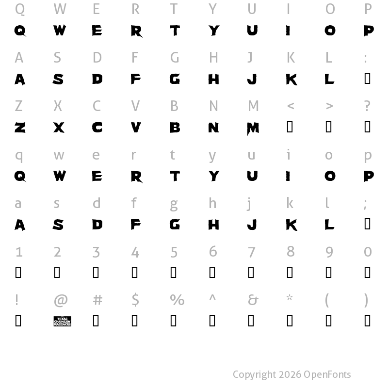 Character Map of Massacre Regular
