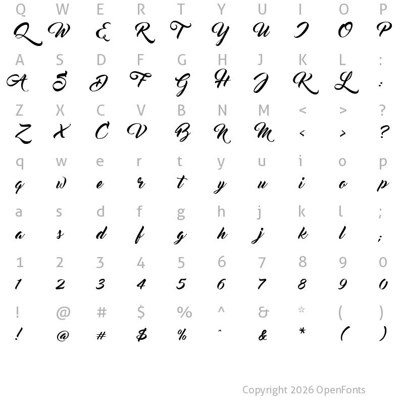 Character Map of Master Of Break Regular