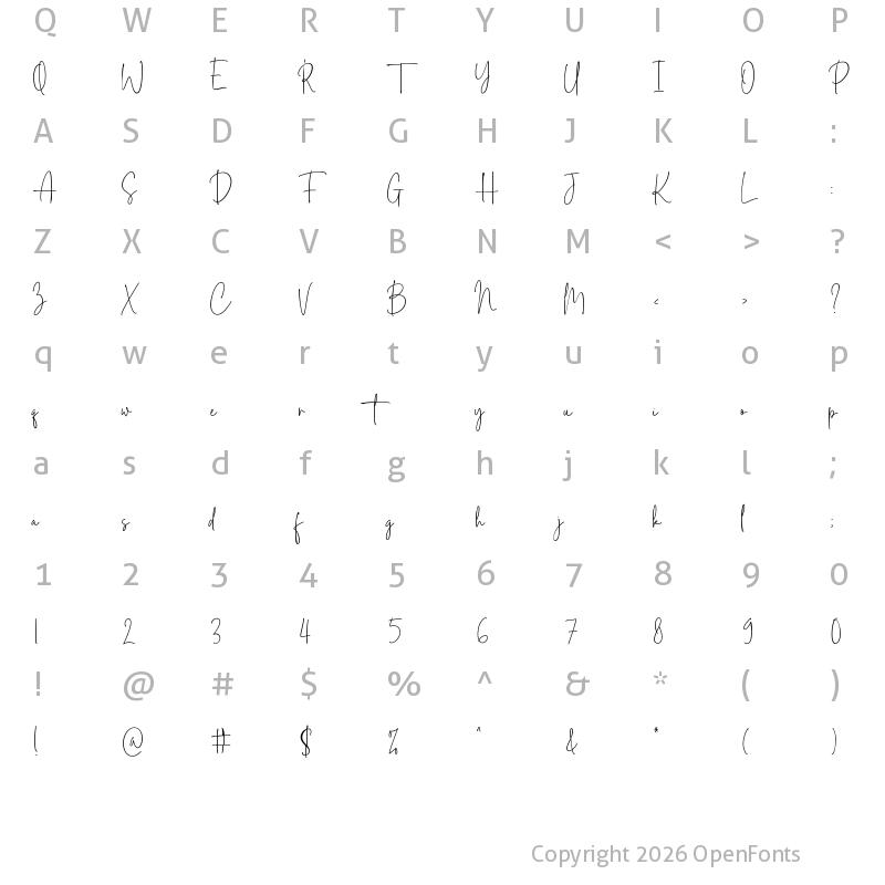 Character Map of Master Photograph Regular