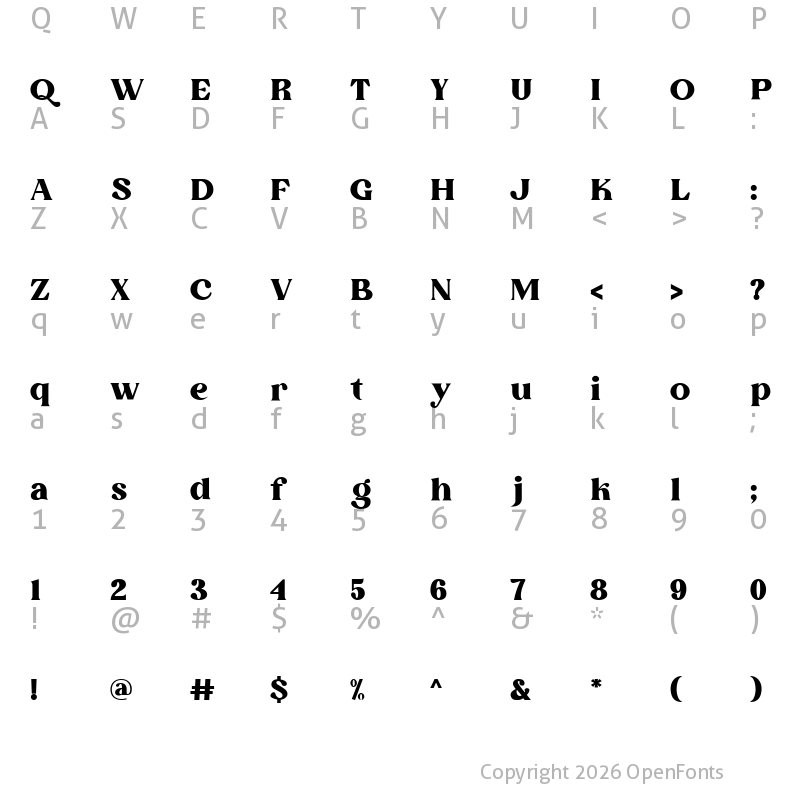 Character Map of Mastji Regular