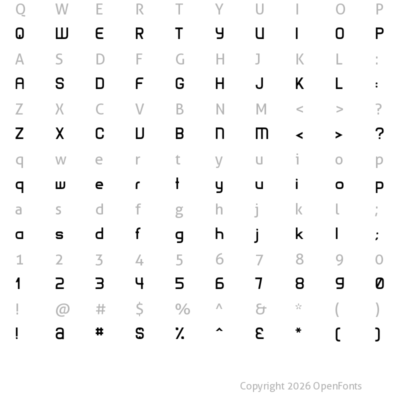 Character Map of Matamata Bold