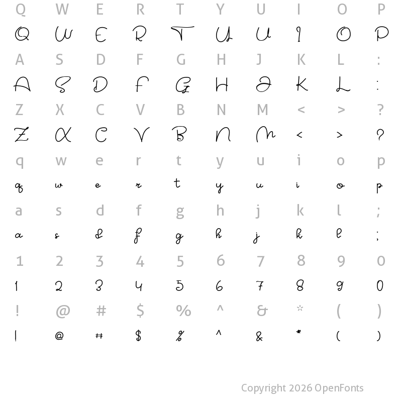 Character Map of Matamu Regular