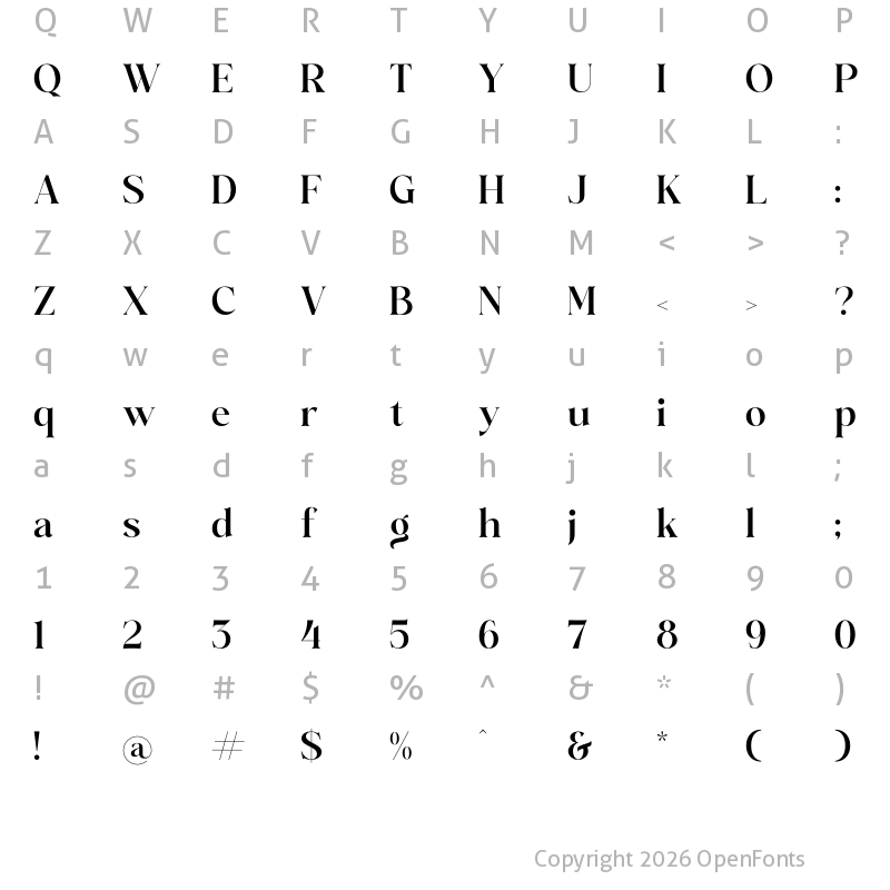 Character Map of Mathilga Regular