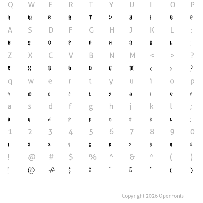 Character Map of Matter Of Fact Regular