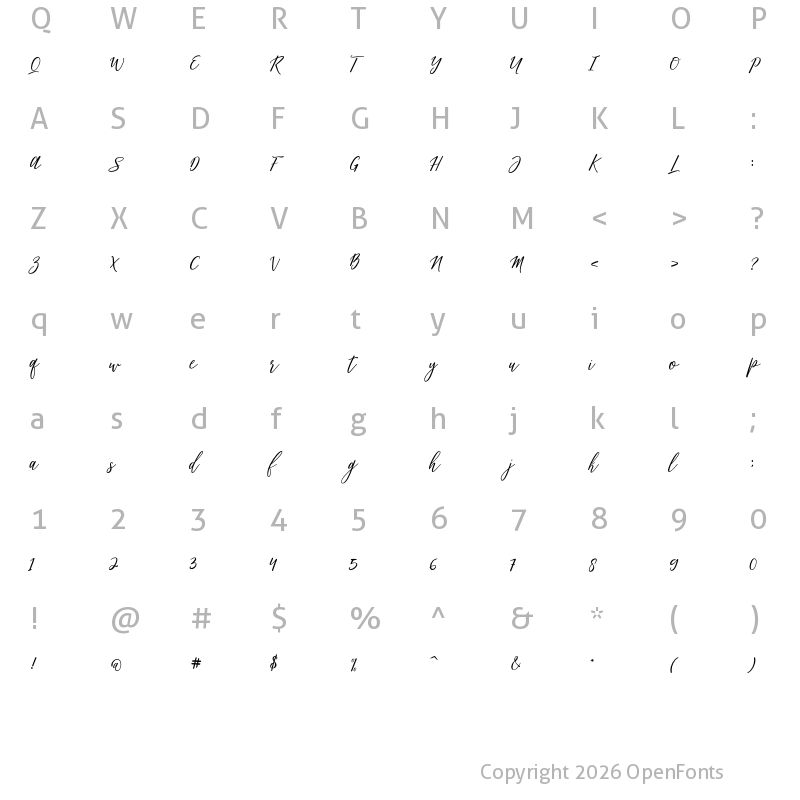 Character Map of Matterhon Regular