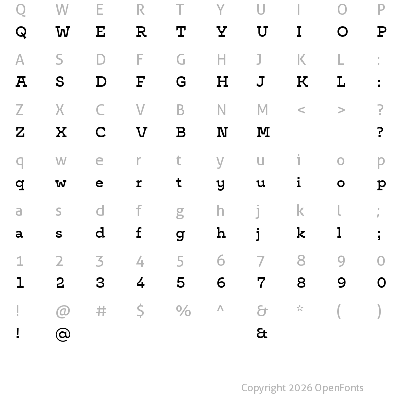 Character Map of Matucano Test Medium