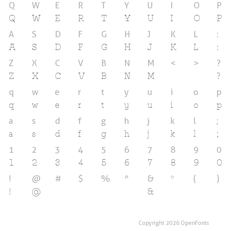 Character Map of Matucano Test Thin