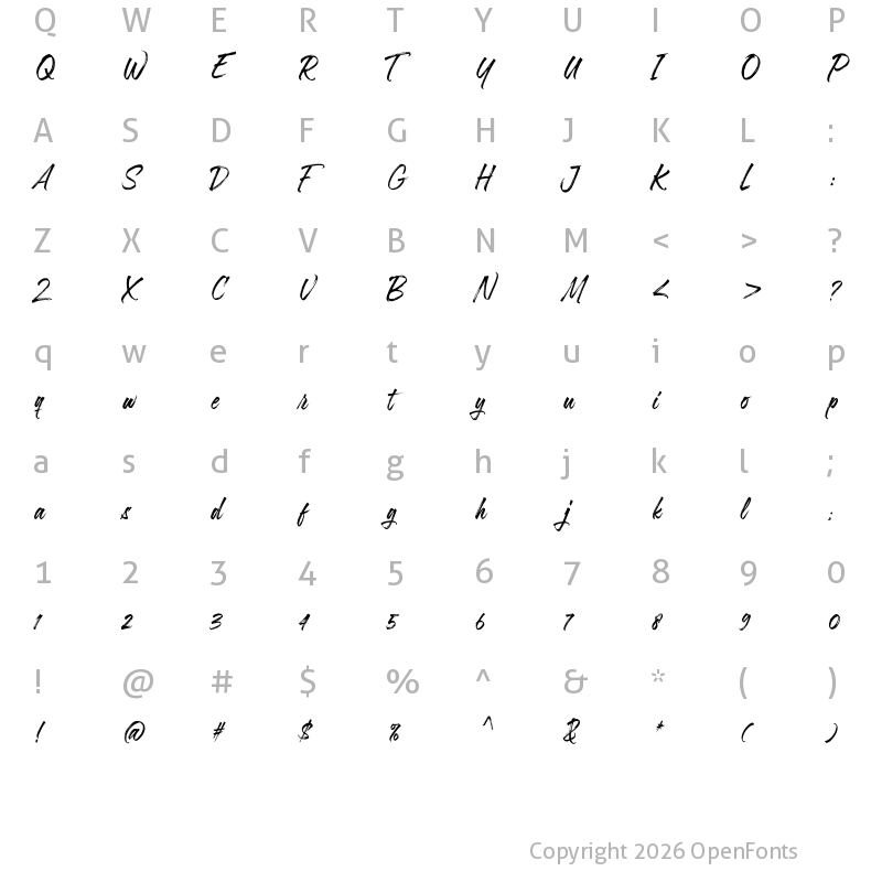 Character Map of Maulida Maya Regular